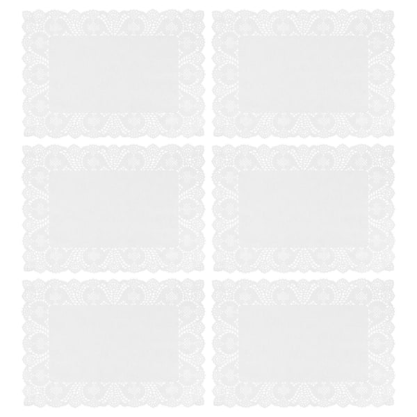 140 st Spets dekorativa papper bordstabletter Underlägg för kakor Desserter Bakade godisdisplay (25x35cm)Vit White