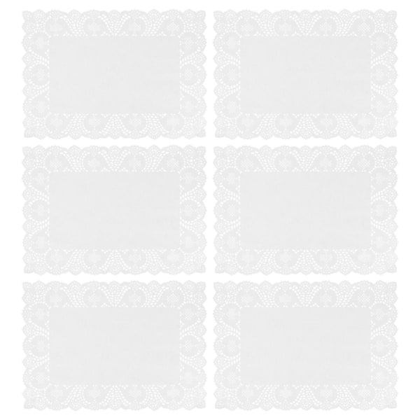 140 stk. Blonderet Dekorativt Papir Underlag Doilies til Kager Desserter Bagværk Visning (25x35cm) Hvid White