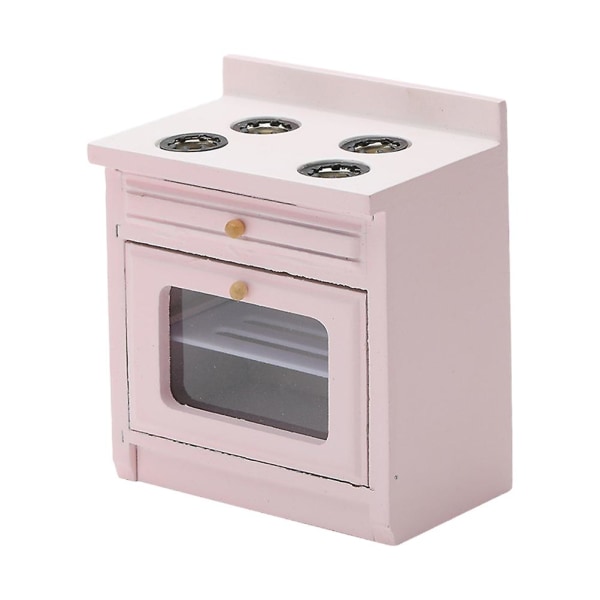 Lasten huonekalut Puinen Minikeittiö Leikkisetti Miniatyyrihuonekalut Minikeittiöhuonekalut Leikkiminen Keittiökoneet Huonekalumalli Vaaleanpunainen 9X7.5X5.1CM Pink 9X7.5X5.1CM