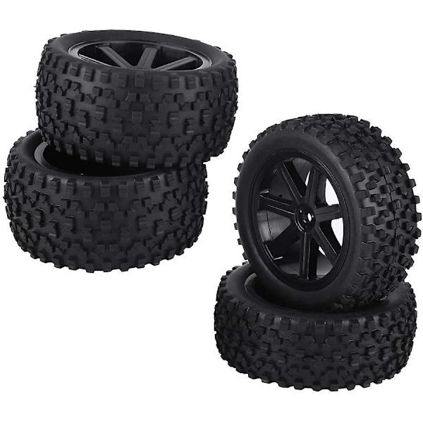 4 kpl RC-kilpa-renkaat, 1/10 RC-kuorma-auton pyörän kumirenkaat Zd Racing Buggy -autolle (musta)