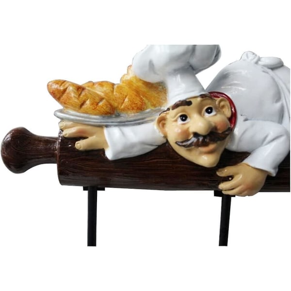 Fat Chef Dekoration Söta Hemkök Restaurang Bageri Dekorativ Kock Med Bröd Figur Väggkrokar Ugn Handskar/hatt/keps/rock/förkläde Väggmonterad Rackkrok