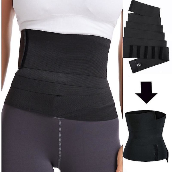 Waist Trainer til Kvinder - Snatch Bandage Tummy Sweat Wrap - Plus Size - Trænings Waist Trimmer til Gym Sport - 4 Meter 4 Meters