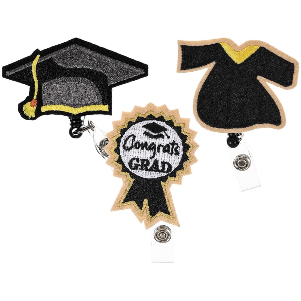 3 stk. Sygeplejerskegaver Diplom Skole Kandidat Brocher Grad Broche Nål Graduation Cap Lapel Nål Badge Rulle Alligator Klip 8,5CM 8.5CM