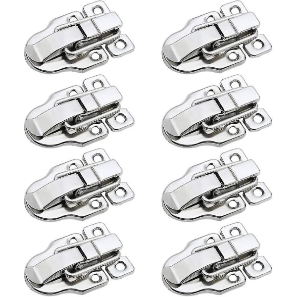 8Pack Retro Silver Style Box Toggle Spärr Antik Metal Duckbilled Hasp Spärrhake med hänglåshål för smycken