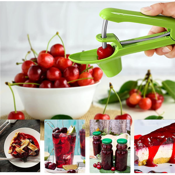 Wuzhou  Cherry Stoner Remover With Stainless Steel Rod, Olive Pitter/cherry Pip Remover/dates Pitting Device1pcgreen