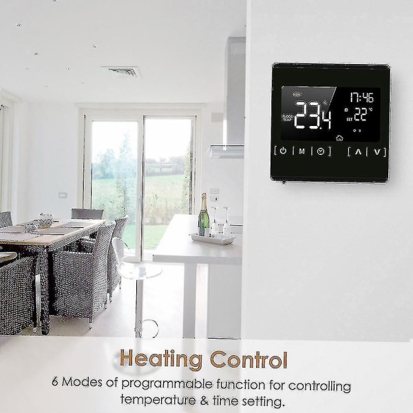 Smart LCD berøringsskjermtermostat for programmerbart elektrisk gulvvarmesystem termoregulator (1 stk)