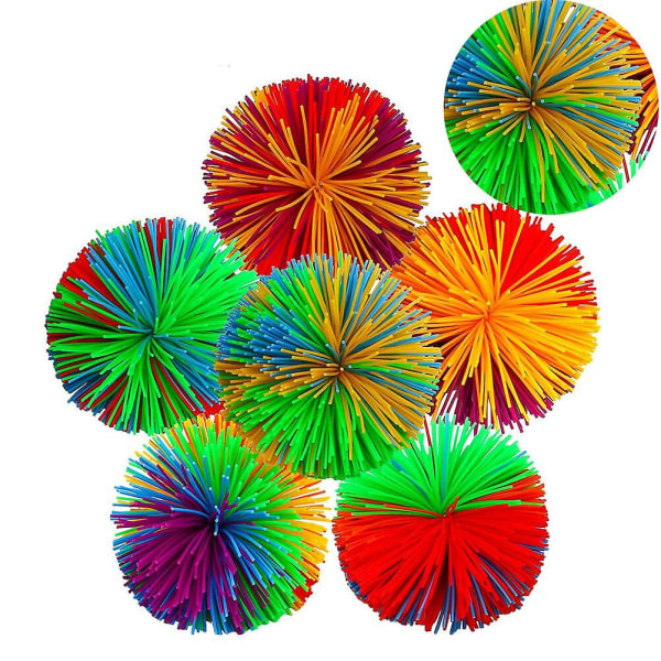 1 set av 10 st 60 mm färgglad trådig boll silikon studsande fluffig jugging boll Stress relief färgglad Färgglad 6X6CM Colorful 6X6CM