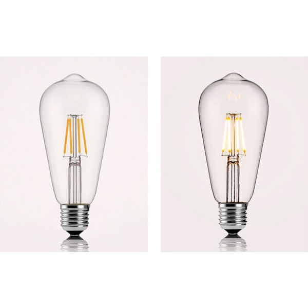 Lyspære Brun 4W Retro Tungsten Boble Lollipop Lampe E27 Boble Boble ST64 Antikk Tungsten Pære