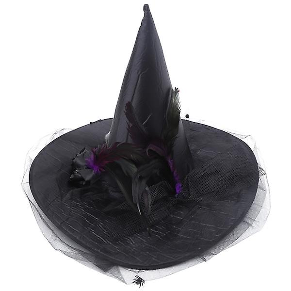 Prom Tiara Halloween Häxhatt Mystisk Häxhatt Cosplay Häxhatt Karneval Häxhatt Svart 49X40CM Black 49X40CM