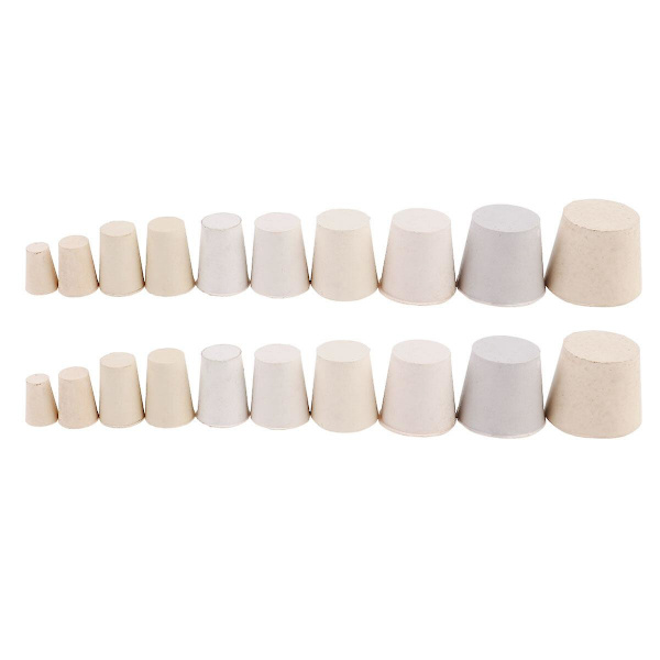 20 stk. Solide Hvide Gummiplugs Højtemperaturbestandig Rørpropper Vandafvisende Gummiflaskepropper Random Color 3.6X3.6cm