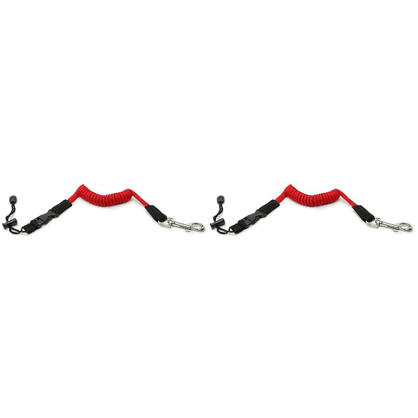 3 stk Elastisk Kajakk Kano Padle Leash Sikkerhetsbåt Fiske Stang Pole Spiral Lanyard Snøre Binde Tau (tilfeldig farge) 2pcs