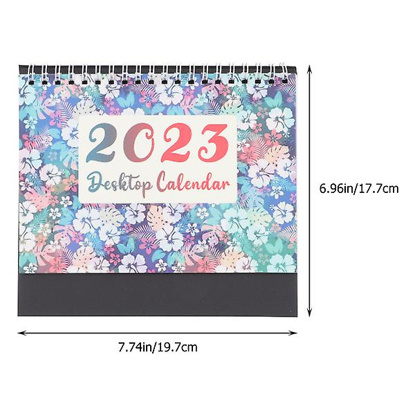Skrivbords kalender Engelsk utskrift Bordskalender 2023 Månadskalender Prydnad Kontorsmaterial Blå 19,7x17,7cm Blue 19.7x17.7cm
