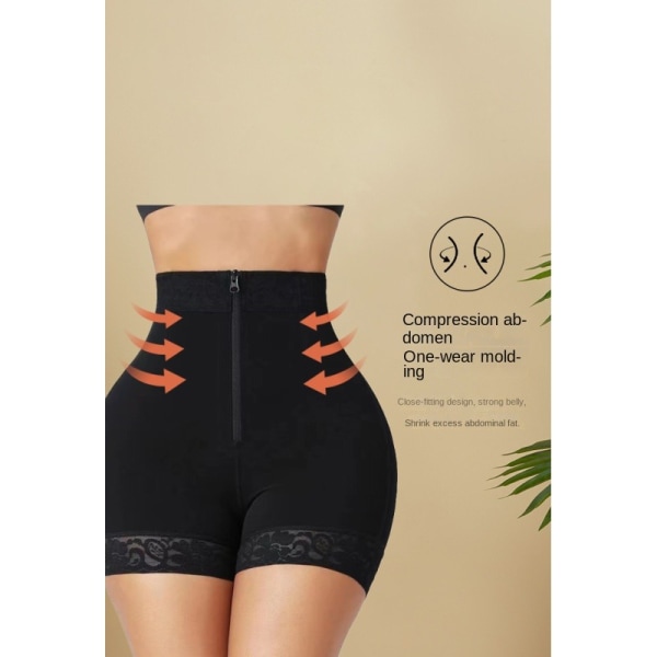 Shapewear-shorts for kvinner Rumpeløftende truser med blonderkjole Yogabukser for kontoret Short XL