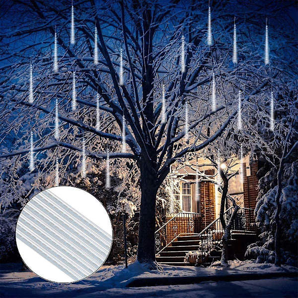 Meteorivalot, Lumihiutalevalot, 10 Kierteistä Putkea, 280 Led-Lumihiutalevaloa Joulukuuseen, Puutarhaan, Juhliin, Hääkoristeluun