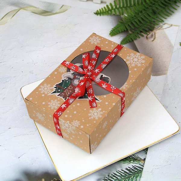 24 st julgodisboxar Presentboxar Muffinboxar Med Fönster Papper Jul DIY Presentkaka