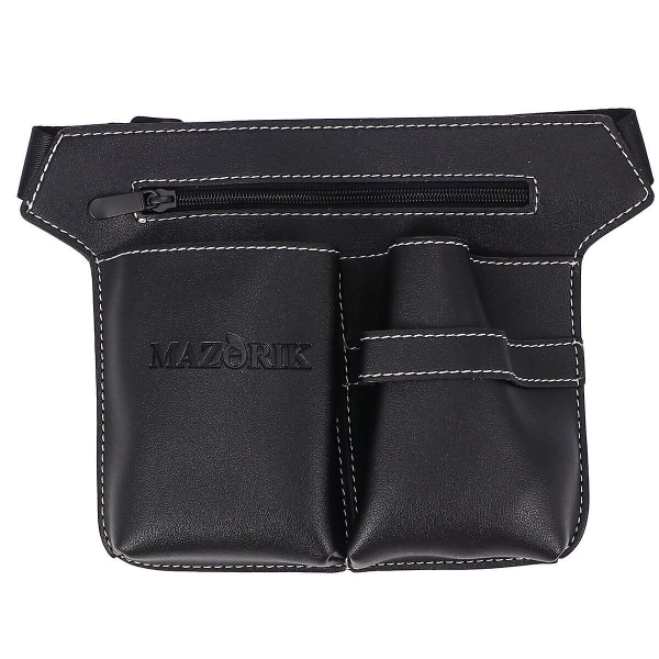 Hållbar Frisör Midjeväska Hårtrimningsverktyg Läder Väska Förvaringspåse Bärbar Midjeväska För Dagligt Bruk ( Black 25x19cm