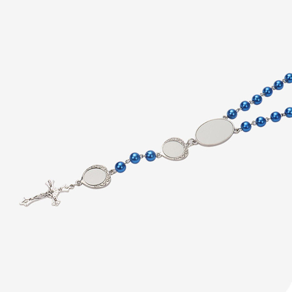 Rosary Halskæde Ornamenter Vedhæng Legering Varmeoverførsel Til DIY Id Navneskilte Grøn