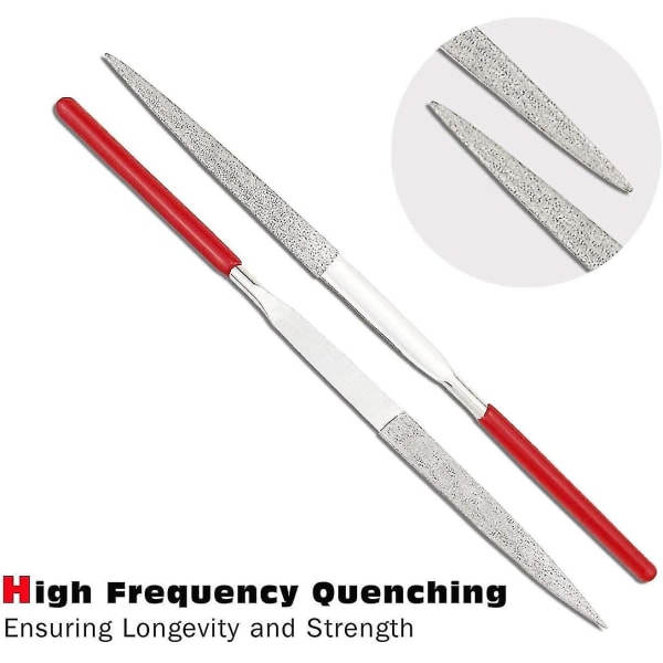 Professionell Juvelerare Diamant Precisions Nålfil Metall Set - 3x140 (röd) 10 st