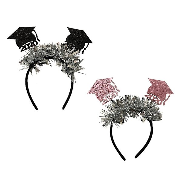 2 stk Mini Doktorhatt Design Hår Ikke-vevd Stoff Hodebånd Glitter Doktor Hodeplagg  Graduation 2pcs