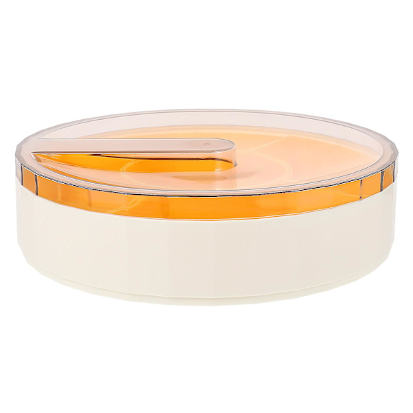 1 stk Drejelig Plastik Frugtbakke Skrivebord Rum Snack Opbevaring Bakke Til Opbevaring Hvid 26X26X7CM White 26X26X7CM