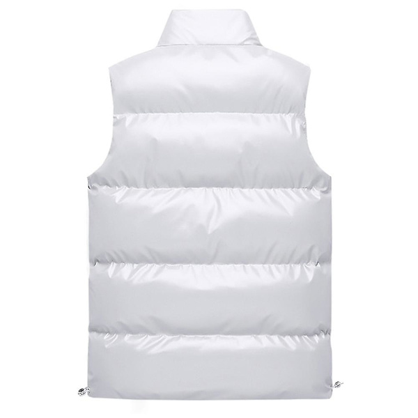 Herrar Ståkrags Vadderad Glansig Väst 2XLLjusgrå Light grey 2XL