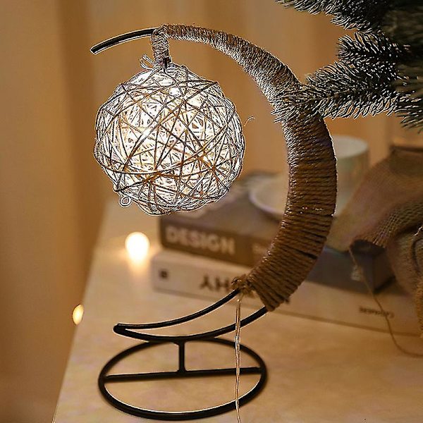 LED-lys Stjerne Epler Glassform Dekorasjon Lys Julepynt Sfærisk Batteri Varmt Hvit Warm White Spherical Battery