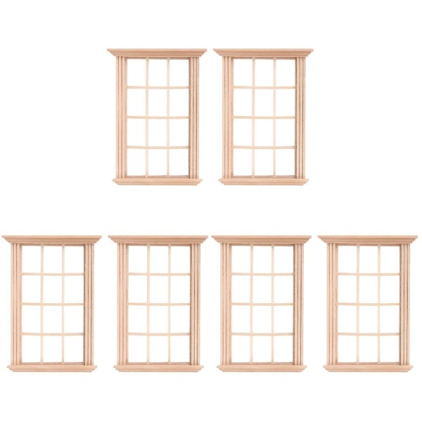 10 stk. Simulerede Tolvgitter Vindue Ramme Foto Props til Dukkehuse 6 stk 11.5X8.3CM 6 pcs 11.5X8.3CM