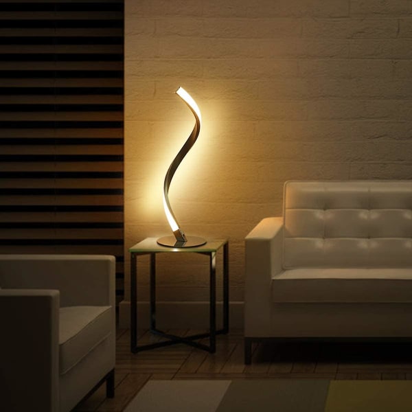 Led Spiral Bordslampa 3000k varmvit sänglampa för sovrum (sval vit, naturligt ljus, varmvit)