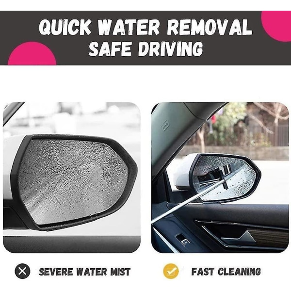 Infällbart spegelblad Torka snabbt av vattentorkarremsa Dekontaminering Ta bort vattendis Bilspegelrengöringstillbehör