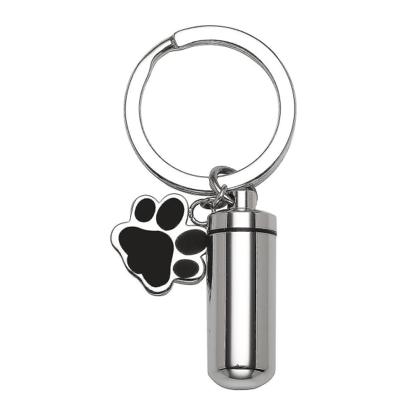 Personligt anpassat hänge i rostfritt stål för hundtassar cylindriskt halsband Nyckelring 1 st