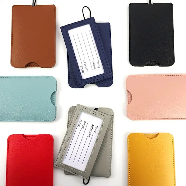 Plånbok i äkta läder för män & kvinnor - Smalt kreditkortsfodral, framficka, minimalistisk, liten, söt plånbok med ID-fönster, gul, 2-pack