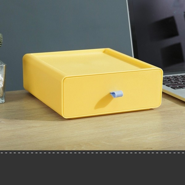 Desktop Storage Box Stapelbar Organizer - Praktisk och Funktionell-Gul