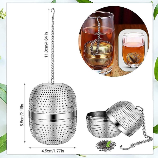 Teinfusionsapparat, tesil i rostfritt stål, tesil med mesh , kompatibel med te, kryddor och de flesta koppar