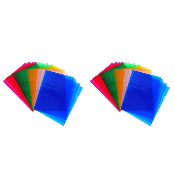 60 st Office Dokumentmapp Enkelsidig Pappmapp L-formad Plastmapp (blandade färger) 40 st 40 pcs