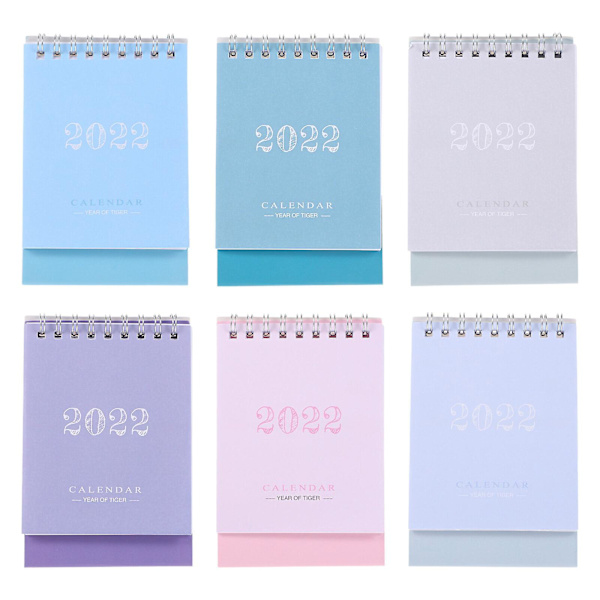 6 stk Bord Topper Mini Skrivebords Kalender Flip Kalender Bordkalender Skrivebordsunderlag Kalendere Assorted Color 12.5X8.5CM