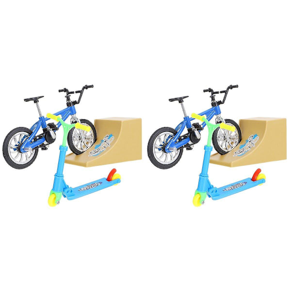 3 Set Mini Fingerleksaker Fingercykel Scooter Ramp Fingertoppssportleksaker Heminredning 2 Set 9,7X6,2X3,8C 2 Sets 9.7X6.2X3.8CM