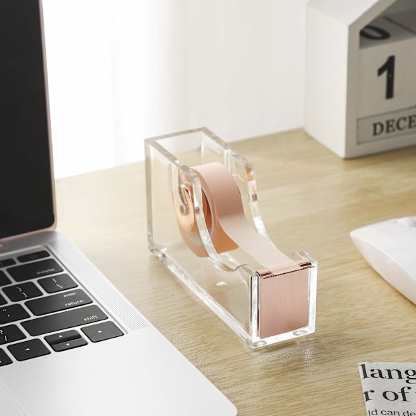 OfficeGoods Akryl Tejpdispenser - Vacker Modern Accessoar för Det Stiliga Skrivbordet Hemma, På Kontoret eller I Skolan