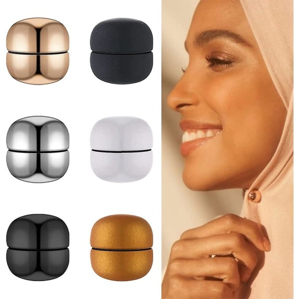 4 Paria Hijab Magnetics Pins Matte Ja Metallic Colors Magneettiset huivineulat naisille Monikäyttöinen värikäs huivi Pieni magneettinen Hijab