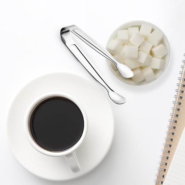 Sockertång U-formad Rostfritt Stål Istång Liten Kökstång Mini Serveringstång För Kök Te Bjudning Kaffebar (2st, Silver)