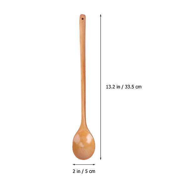 2 stk Tre Sleppe Skjeer med Langt Håndtak, Høy Varmebestandig, Håndlaget Kjøkkenutstyr for Kjøkken og Restaurant 2 Pcs