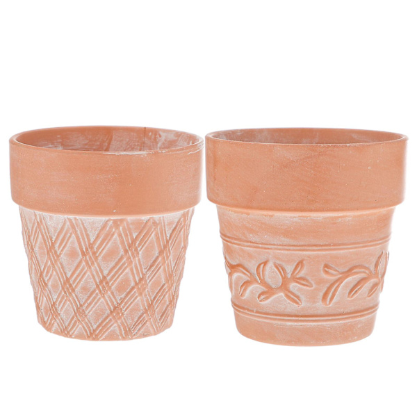 2 st Utomhus Blomkrukor Terrakotta Blomma Kruka Skrivbords Dekoration För Hem Kontor Röd 10.5x11x11cm Red 10.5x11x11cm