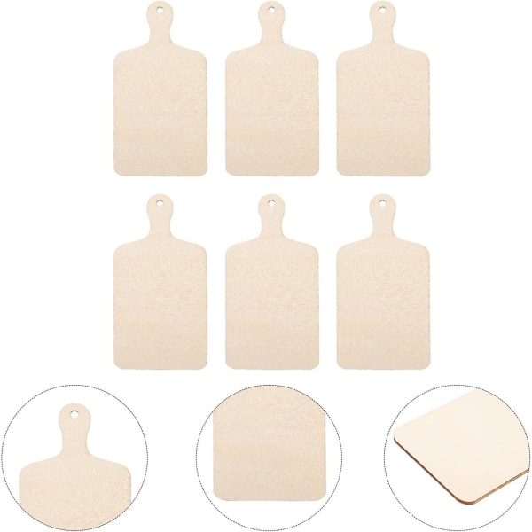 Mini Träskärbräda Liten Träpaddla Oavslutad Hackbräda Träbitar Kvadratiska Blanka Träutskurna Kakel För DIY-Hantverk Målningskakel (3 st)