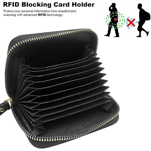 Kortholder for kvinner, RFID-blokkerende lommebok for damer med rustfritt stål