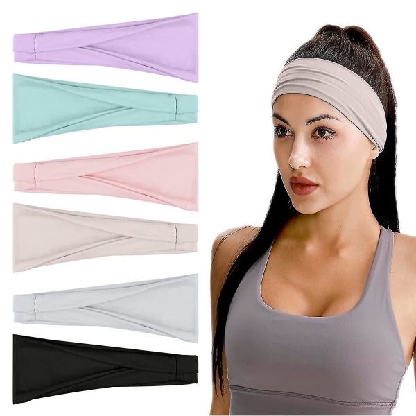 Sportpannband för kvinnor, vindtätt, varm och ventilerande bomull elastiskt svettband, halkfri fuktavledande pannband