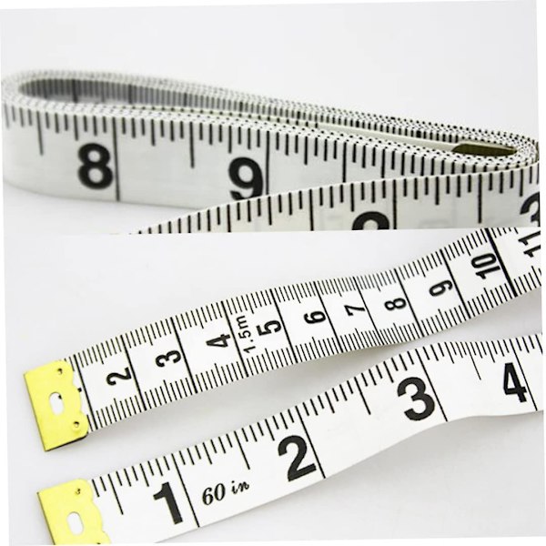 Mätverktyg Kroppsmätningslinjal Bärbar Skräddarmåttband Mini Mjuk Platt Linjal Sömnadsmätverktyg (10 st, Vit)