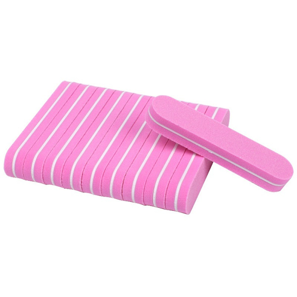 Nagelverktyg Nagelfilremsor Manikyr Typ Rund Svamp Gnidning Dubbla Sidor Rosa