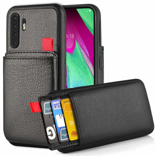Huawei P30 Pro - Fodral / Mobilskal - Dolt Kortfack / Korthållare Svart