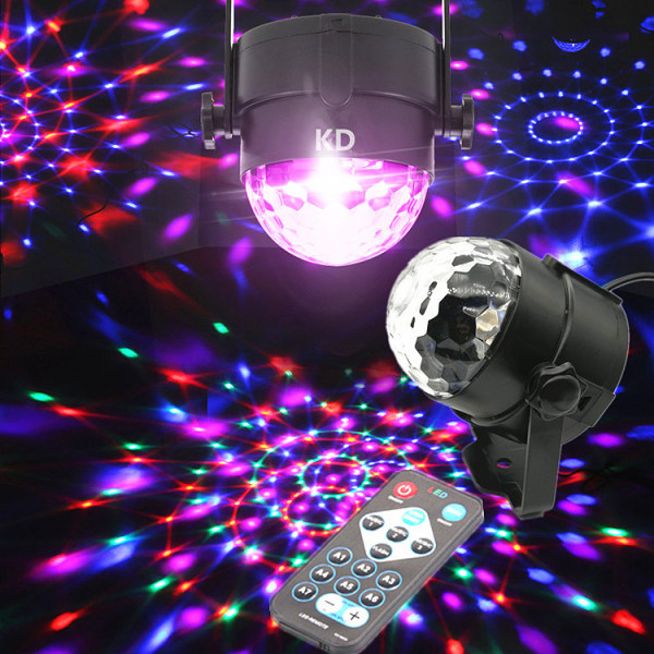 Festljus, Strobeljus för fester, Ljudaktiverade Discobollslampor med fjärrkontroll, Färgskiftande Disco DJ-lampor för hemmapa