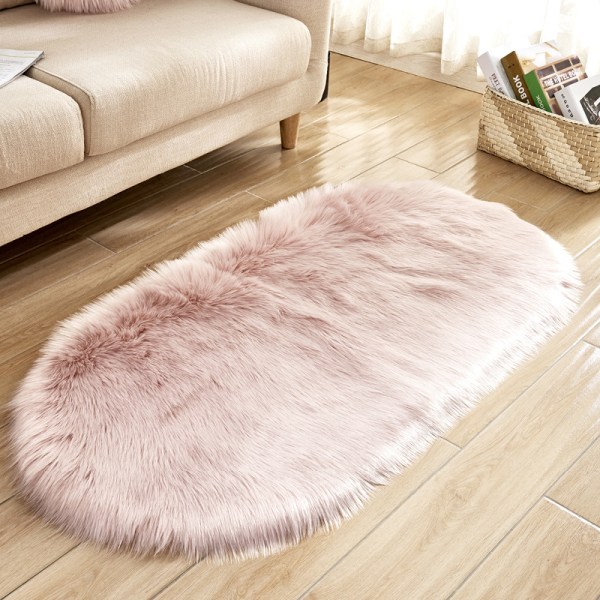 Keinotekoinen lampaannahkainen matto Pörröinen matto kotimatolle istuintyyny Pinkki alueen matot