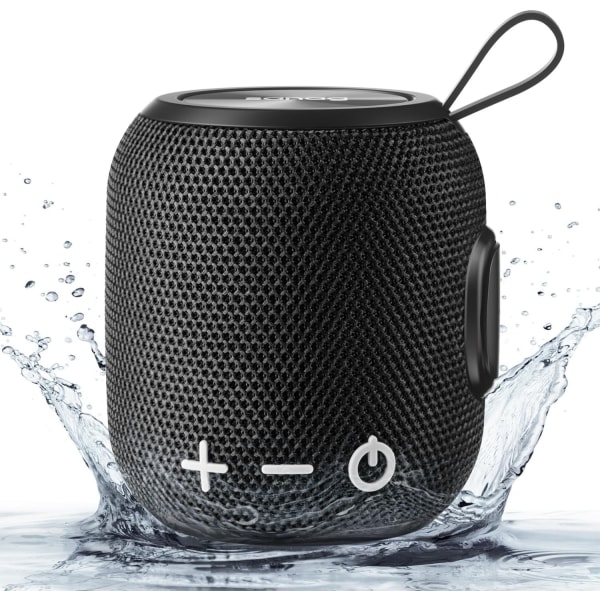 Bærbar Bluetooth-høyttaler, 360 HD Surround Sound & Rik Stereo Bass 24H Spilletid Utendørs Hjem og Fest Svart